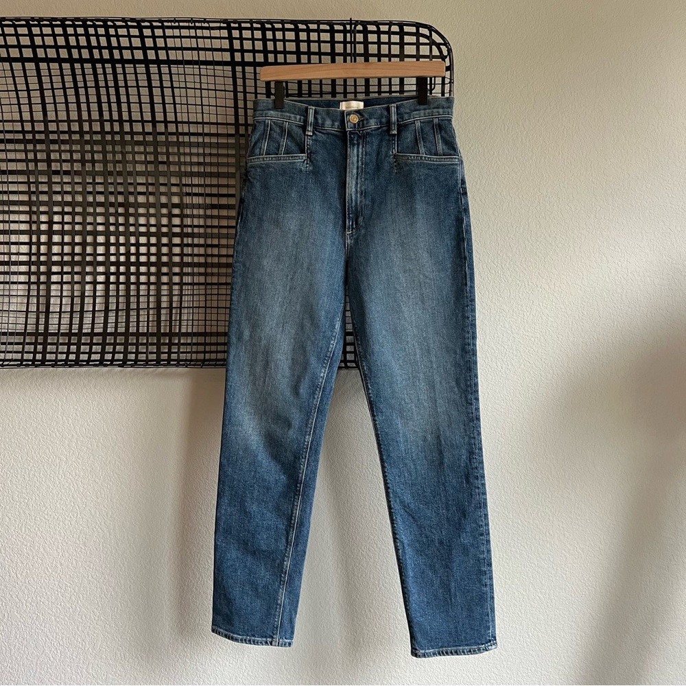 Favorite Daughter Straight Leg Jeans - Blue Denim Jordie Super High Rise